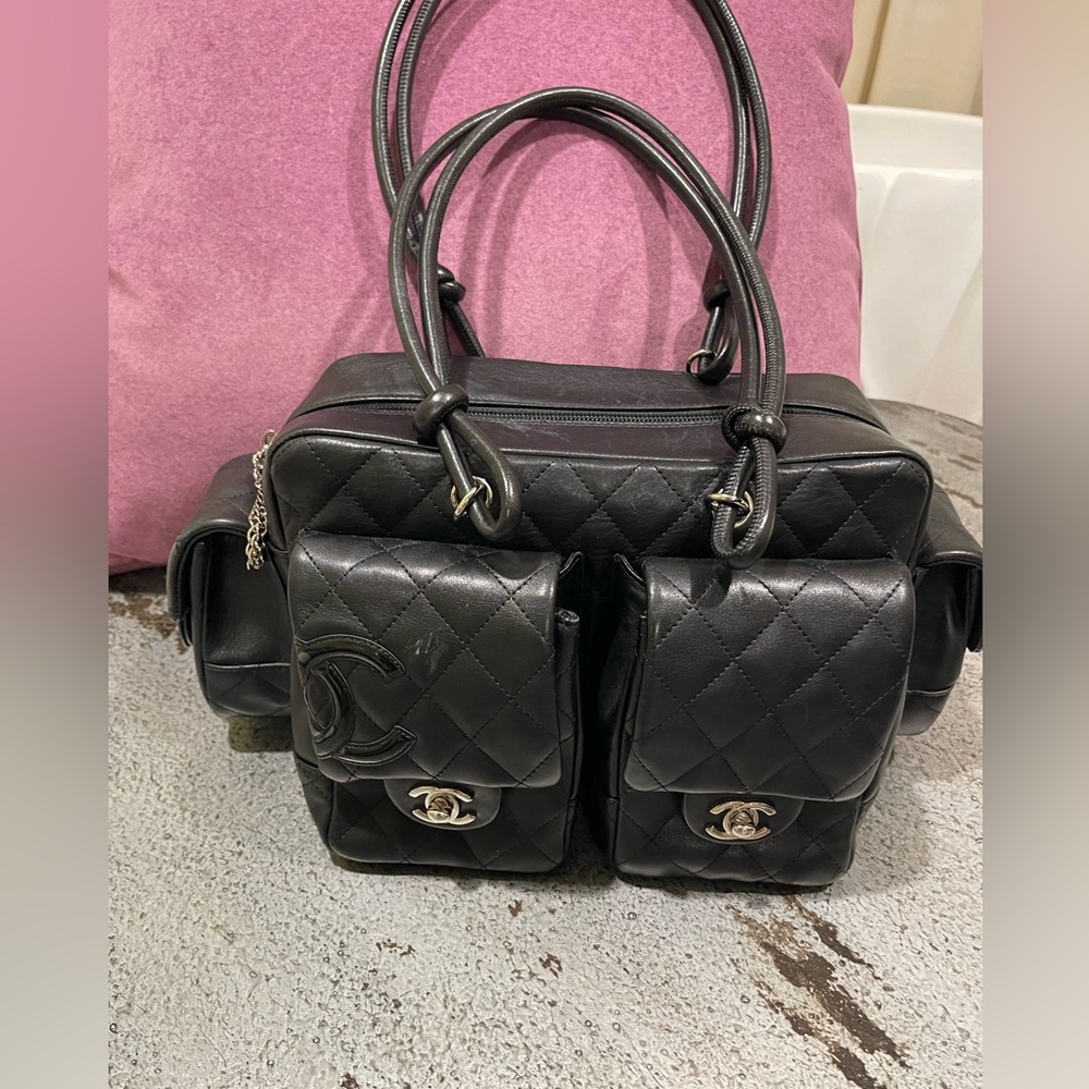 Chanel Black Quilted Shoulder Bag with Silver Hardware